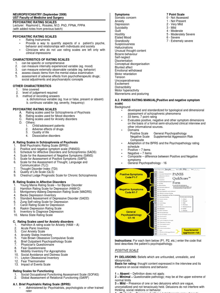 Rating Scales | PDF | Psychiatric Diagnosis | Positive Psychology