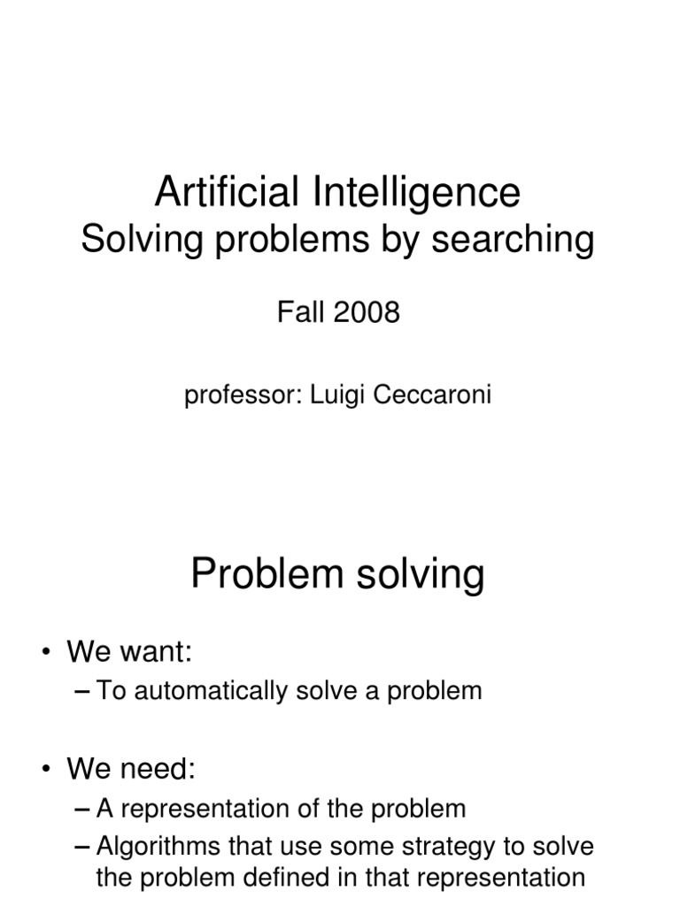 AI Problem Solving and State Space Analysis | PDF | Computers ...