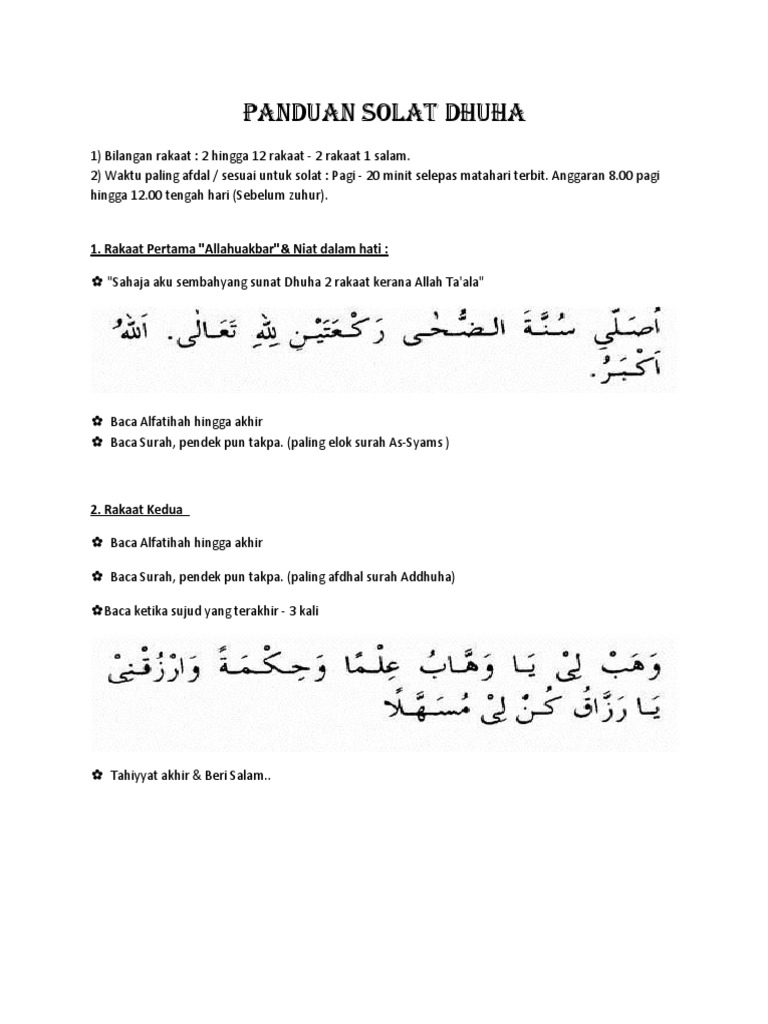 Panduan Solat Dhuha Pdf