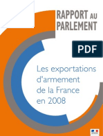 France : exportations d'armements 2008
