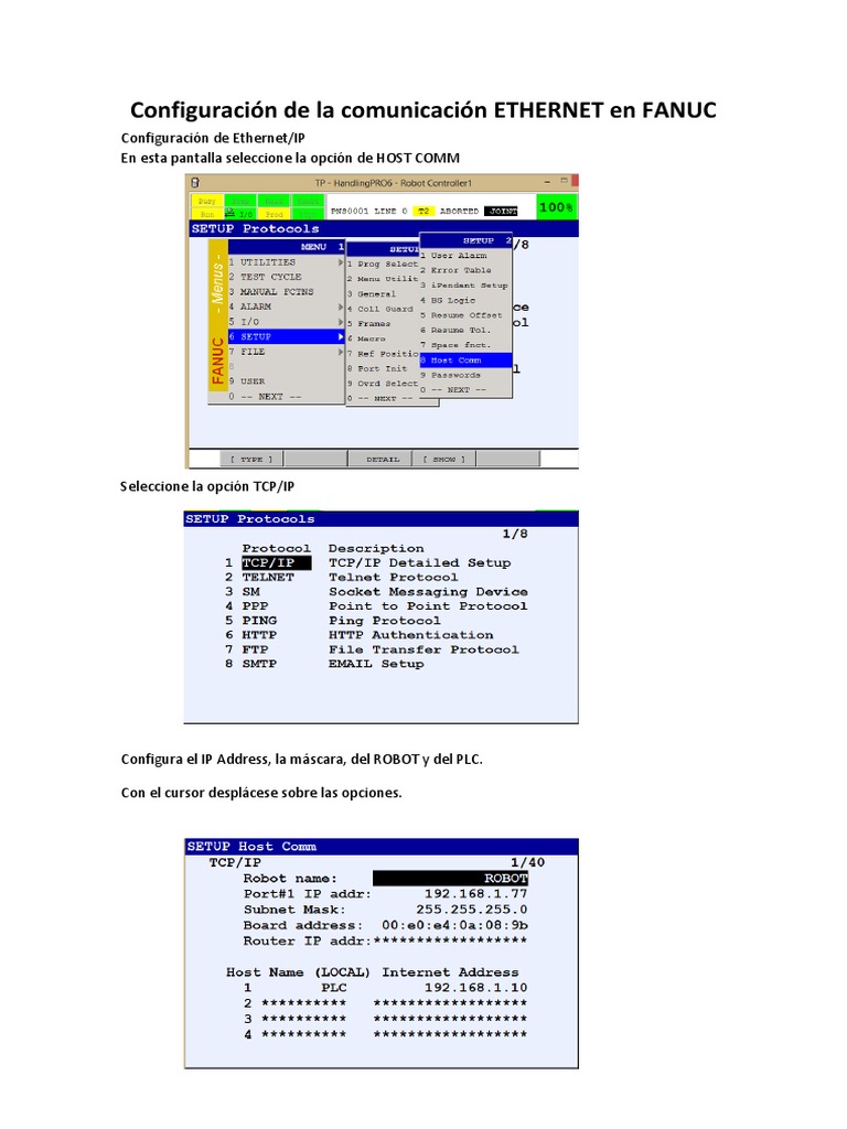 Configuración Ethernet/IP en FANUC | PDF