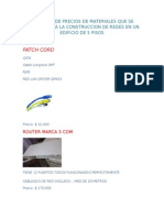 LISTA de Precios de Lo Requerido para Una Red en Un Edificio de 5 Pisos
