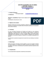 ECON 3501 - Sección 1 Miguel Urrutia Montoya 2010-20: Historia Economica de Colombia