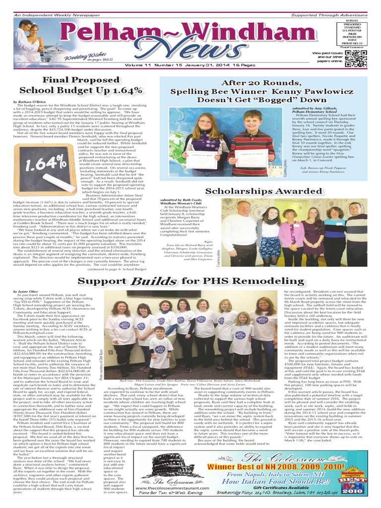 PelhamWindham News 1312014 Business Personal Growth