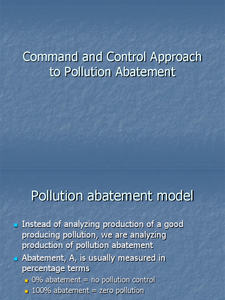 Command and Control Approach To Pollution Abatement | PDF | Externality ...