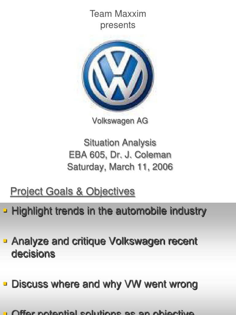 Volkswagen AG: SWOT and Market Analysis | PDF | Volkswagen | Volkswagen ...