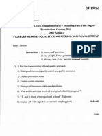 Quality Engineering and Management Exam Questions