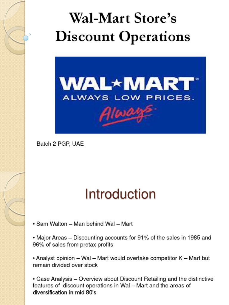 WalMart Store's Discount Operations Batch 2 PGP, UAE PDF Walmart