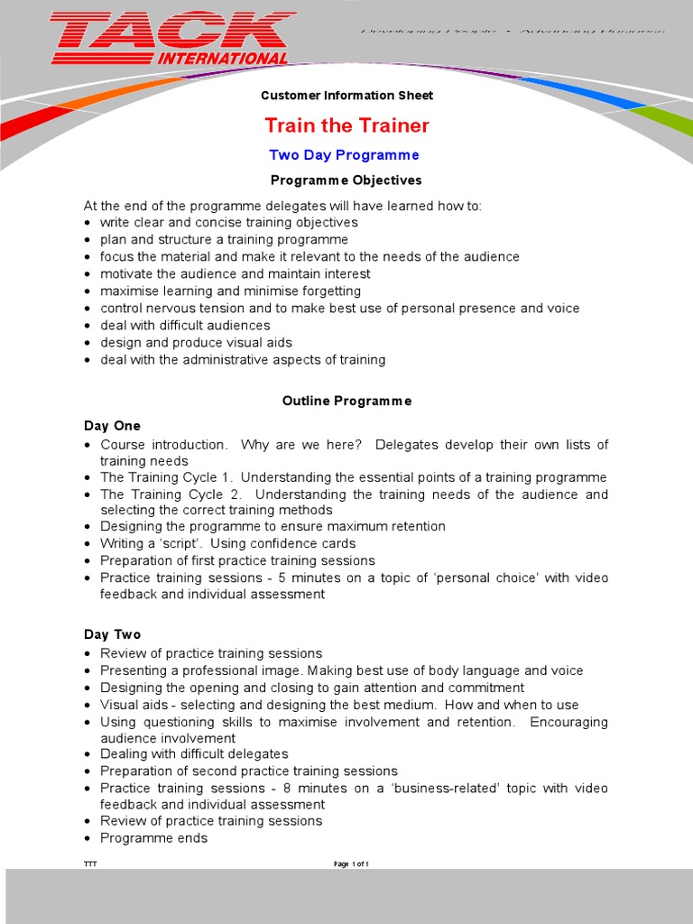 Train The Trainer | PDF