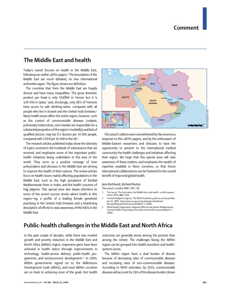 Health Challenges in The Middle East - The Lancet (March 2006) | PDF ...