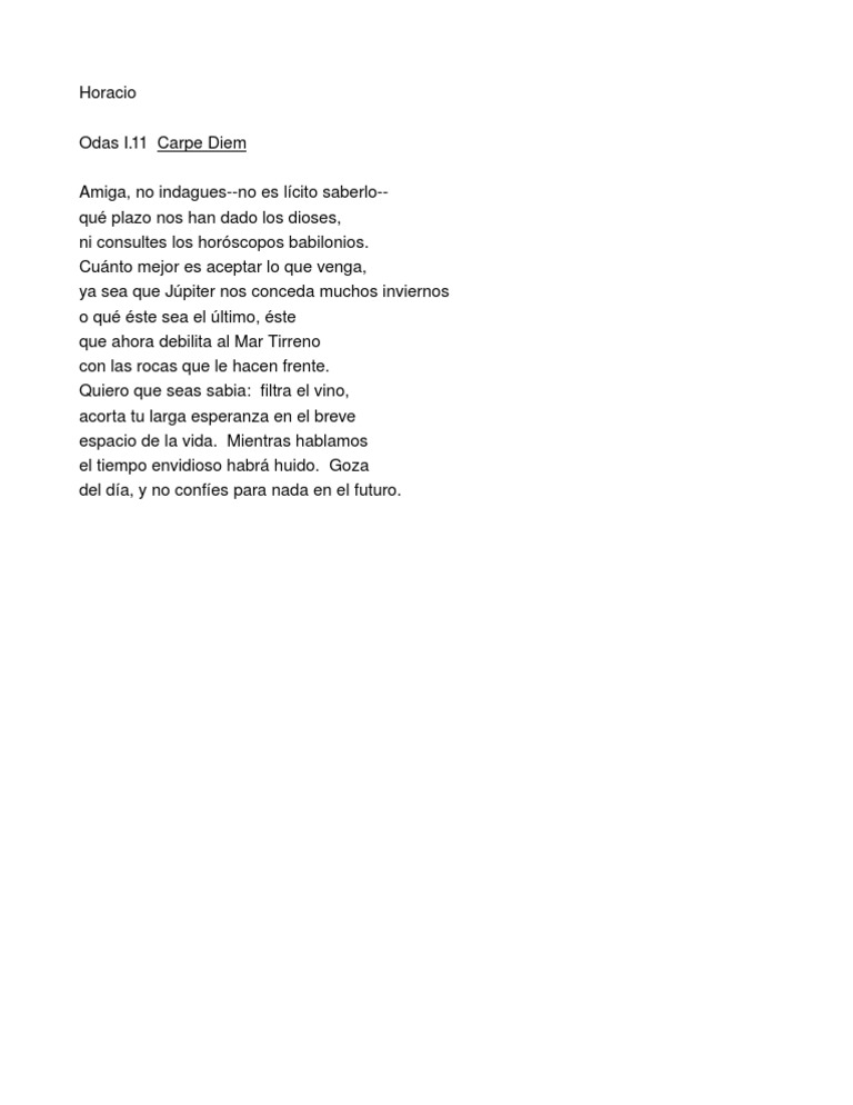 Horacio Carpe Diem | PDF | Religión y espiritualidad