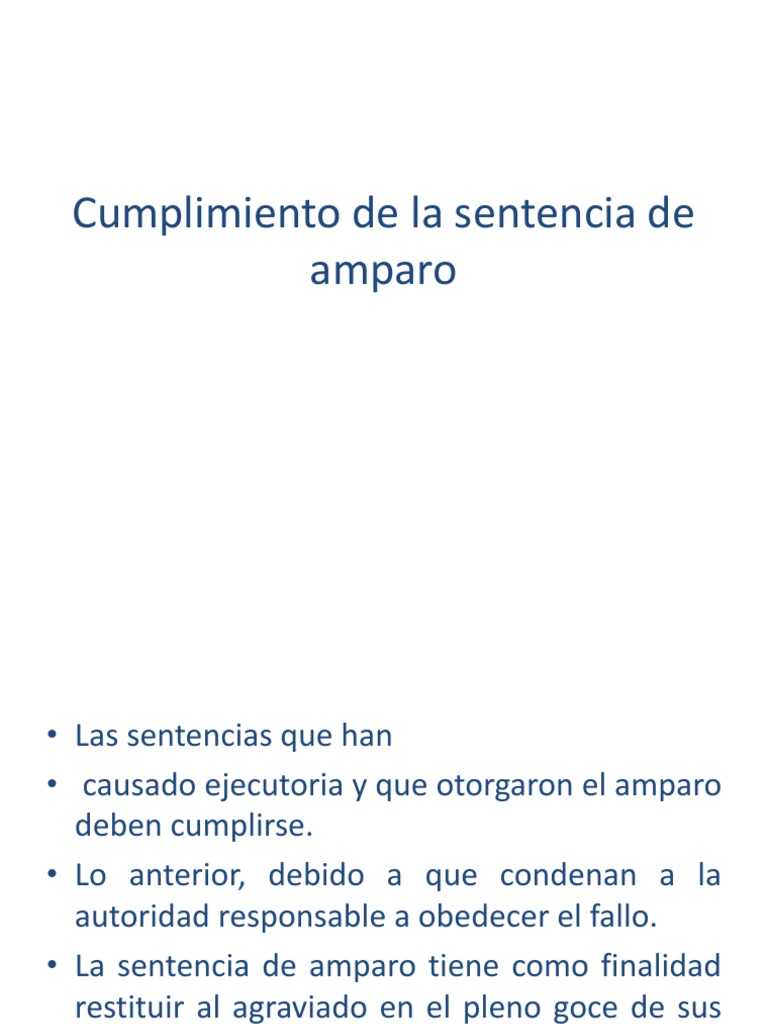 Cumplimiento de La Sentencia de Amparo | PDF | Sentencia (ley) | Juez
