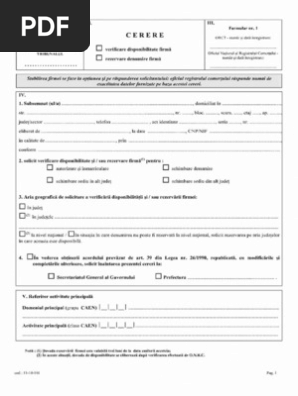 Cerere Verificare Disponibilitate Firma