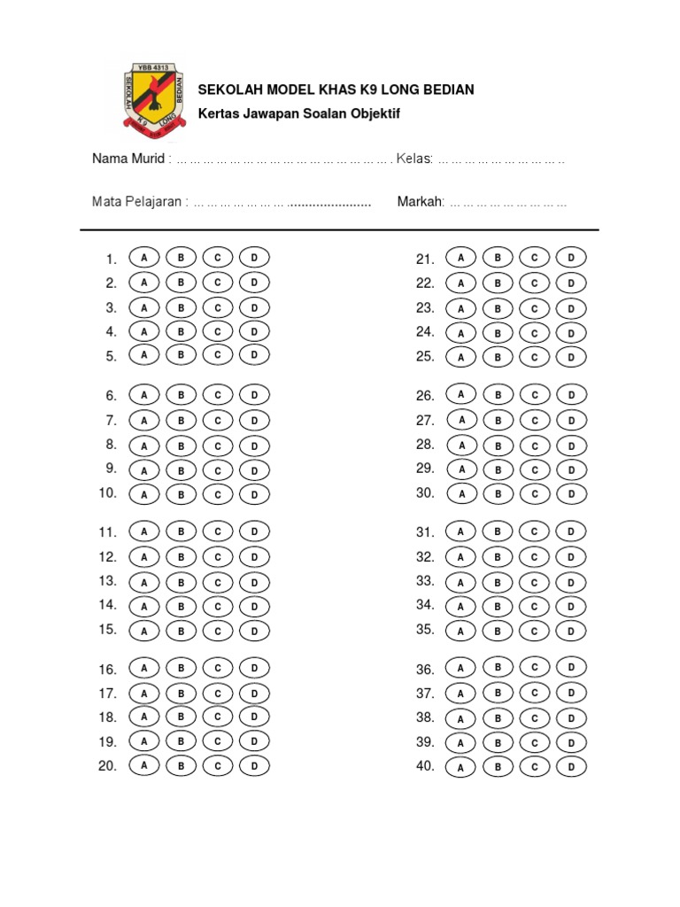Kertas Omr Pdf