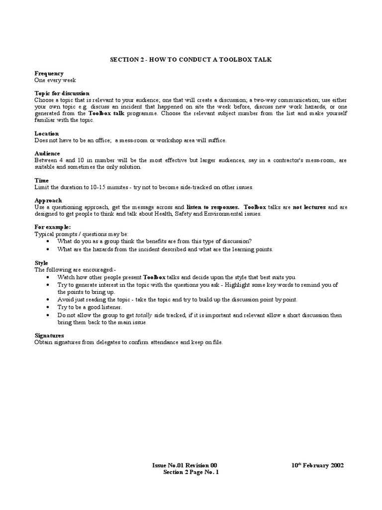Sect 02 How To Conduct Talk | PDF