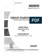 Naskah Soal UN Geografi SMA 2013 Paket 1