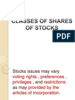 Classes of Shares of Stocks