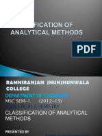 Classification of Analytical Methods