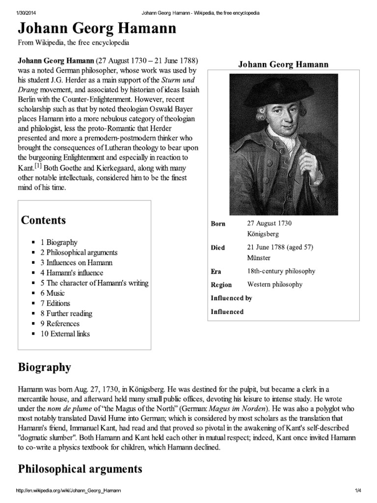 Johann Georg Hamann | PDF