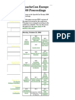 Apachecon Europe 2000 Proceedings