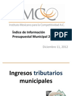 IMCO Indice de Informacion Presupuestal Municipal 2012