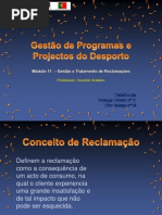 Gestão de tratamento de reclamações