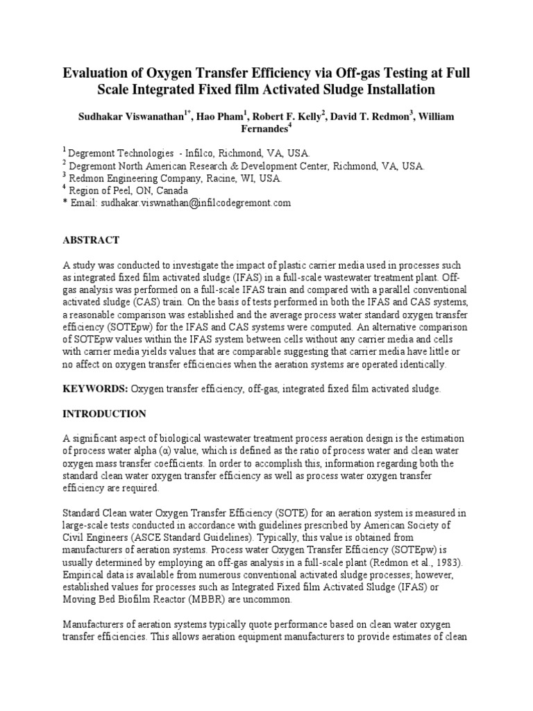 11evaluation of Oxygen Transfer Efficiency Via OffGas Testing at Full