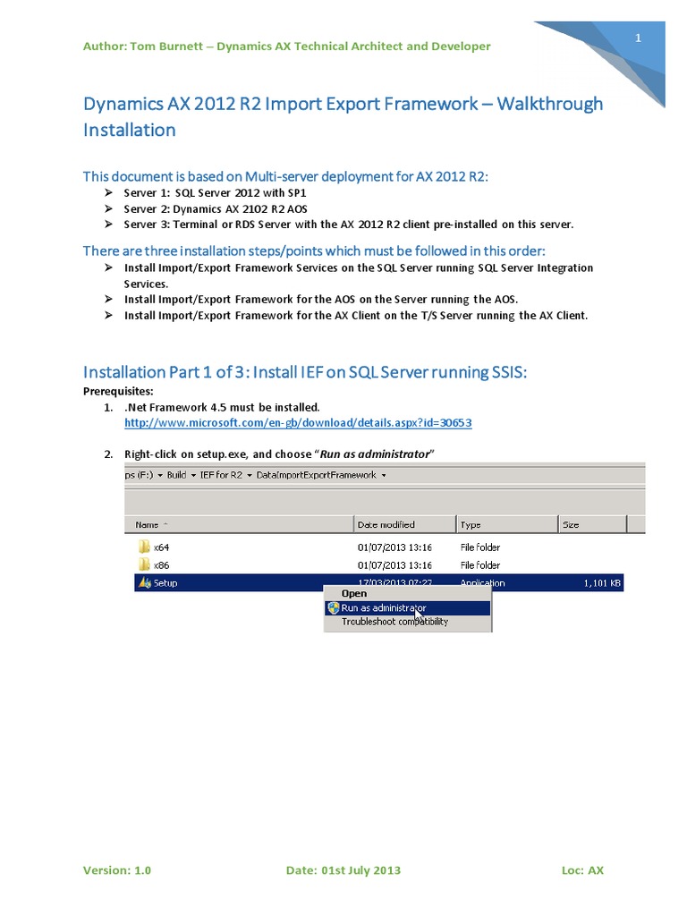 Dynamics Ax 2012 r2 Import Export Framework Walkthrough Installation v1 ...