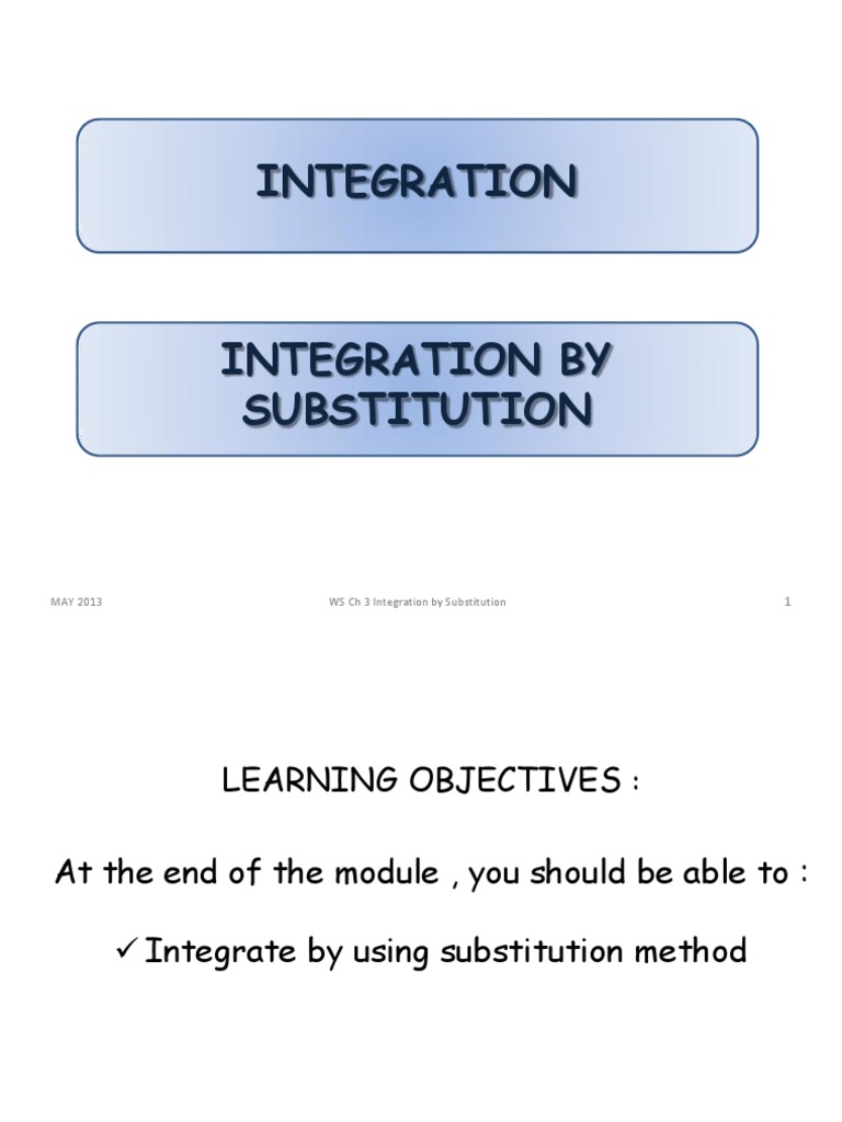 CH 3A Integration by Substitution | PDF
