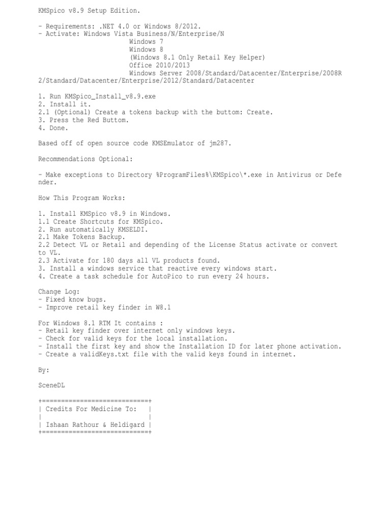 ReadMe KMSpico Install | PDF | Windows 8.1 | Microsoft Windows
