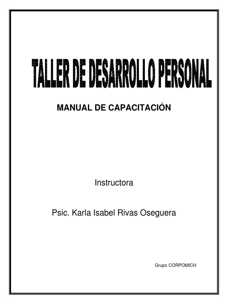 Taller de Autoestima y Crecimiento Personal | PDF | Motivación ...