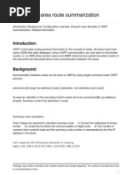 OSPF Inter-Area Route Summarization