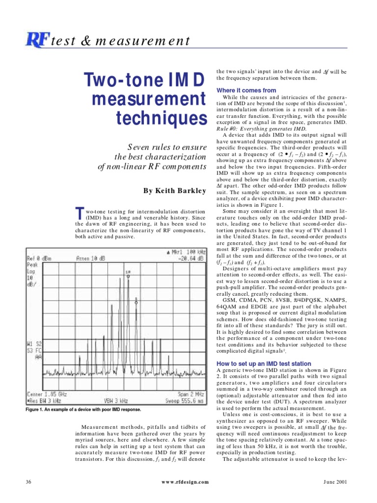 RFcharacterization - IMD Testing | PDF | Amplifier | Distortion