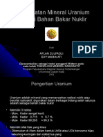 Pemanfaatan Uranium Sebagai Bahan Bakar Nuklir