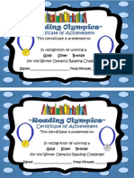 Winter Olympics Certificates
