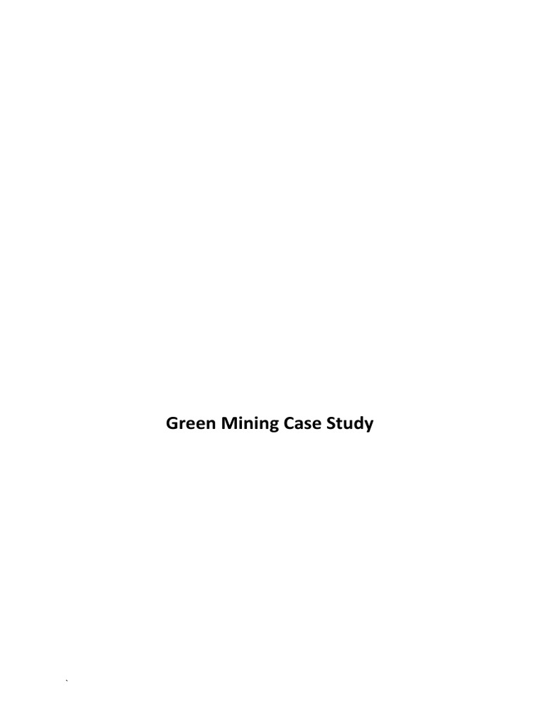 Green Mining Case Study | PDF
