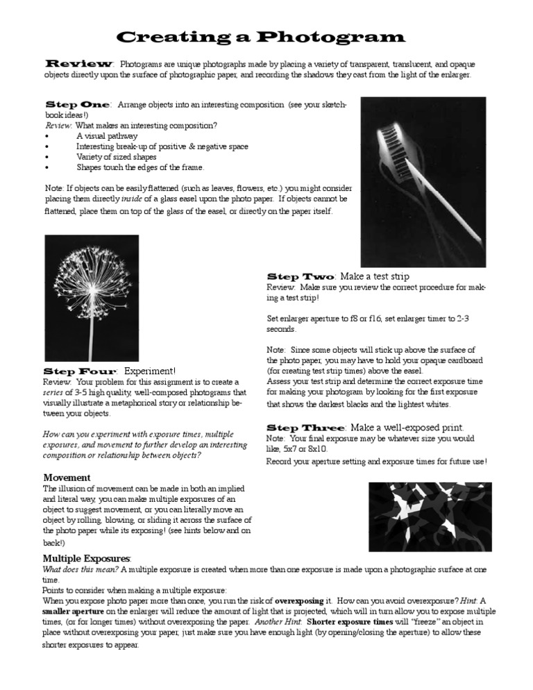 How to Create Photograms Step by Step | PDF | Exposure (Photography ...