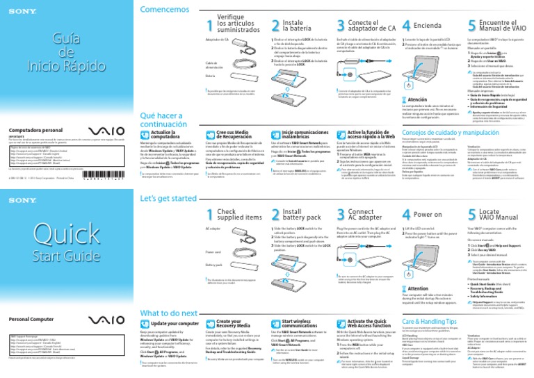 Manual Sony Vaio Laptop Point And Click World Wide 