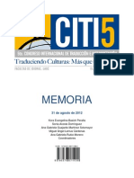Memoria CITI5 31 de Agosto 2012 Editorial