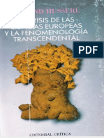 Husserl Edmund - La Crisis de Las Ciencias Europeas y La Fenomenología Transcendental PDF