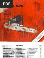 Download Stihl 026 Bedienungsanleitungpdf by d598325 SN203541289 doc pdf