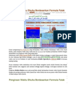 Pengiraan Waktu Dhuha Berdasarkan Formula