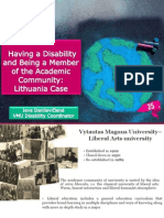 Having A Disability and Being A Member of The Academic Community: Lithuania Case