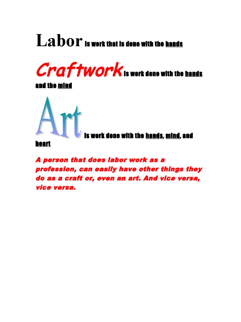 Craftwork: Labor | PDF | Art | Philosophy