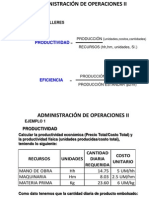 Administración de Operaciones II - Gestión de Talleres, Productividad y Eficiencia