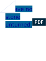 Leave No Stone Unturned