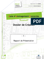 Rapport de Présentation ZAC Rozanoff - Quartier Nord