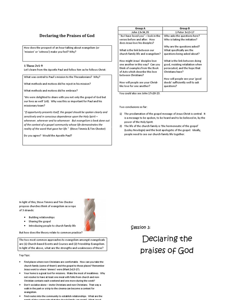 Church Session 3 The Gospel Evangelism