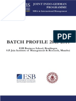 PGCIM 2013 Batch Profile
