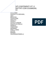 Diete Per Trattati Con Coumadin PDF